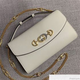 Gucci Zumi Smooth Leather Small Shoulder Bag 572375 White 2019 (PYQ-9041213)