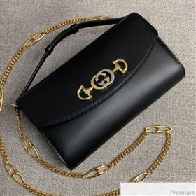 Gucci Zumi Smooth Leather Small Shoulder Bag 572375 Black 2019 (PYQ-9041215)