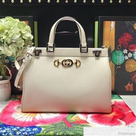 Gucci Zumi Grainy Leather Medium Top Handle Bag ‎564714 White 2019 (JM-9041217)