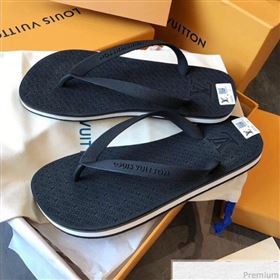 Louis Vuitton Mens Molitor Thong Sandals on Monogram Insock 1A2CX2 Black 2019 (EM-9030926)