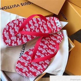 Louis Vuitton Mens Molitor Thong Sandals on Monogram Insock 1A45V3 Red 2019 (EM-9030928)