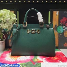 Gucci Zumi Grainy Leather Medium Top Handle Bag ‎564714 Green 2019 (JM-9041218)