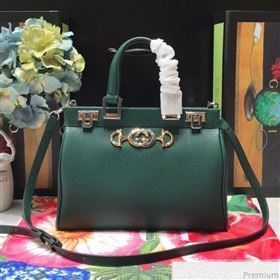 Gucci Zumi Grainy Leather Small Top Handle Bag ‎569712 Green 2019 (JM-9041222)