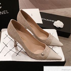 Chanel Pointed Heel Pump Pale Gray 2019 (KL-9041650)