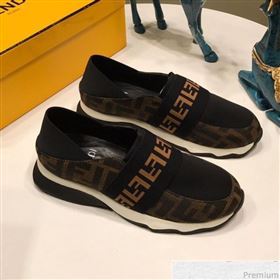 Fendi FF Logo Band Elastic Fabric Sneakers 2019 (ANDI-9041656)