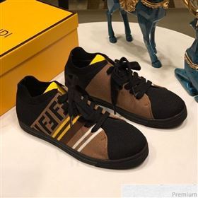 Fendi FF Logo Fabric Sneakers Coffee 2019 (ANDI-9041657)