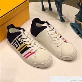 Fendi FF Logo Fabric Sneakers White 2019 (ANDI-9041658)