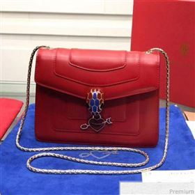 Bvlgari Serpenti Forever Love Flap Shoulder Bag 20cm Red 2019 (BGJ-9041151)