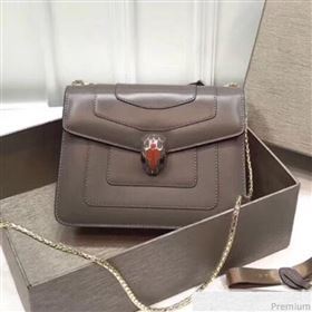 Bvlgari Serpenti Forever Love Flap Shoulder Bag 20cm Grey/Orange 2019 (BGL-9041154)