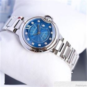 Cartier Classic Mechanical Watch Blue 33MM 06 2019 (KN-9041198)