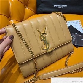 Saint Laurent Vicky Chain Wallet in Quilted Lambskin 554125 Apricot 2019 (WMJ-9041325)