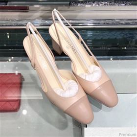 Chanel Heel Slingbacks Ballerina G31319 Light Pink 2019 (XO-9041624)
