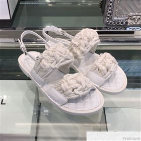 Chanel Cord Flat Sandals G34155 White 2019 (XO-9041627)