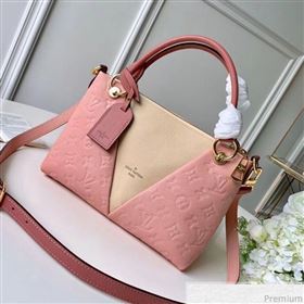 Louis Vuitton V Tote BB Monogram Empreinte Leather M44455 Pink/Creme Beige 2019 (FANG-9041137)