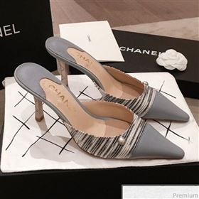 Chanel Pointed Heel Mules Light Gray 2019 (KL-9041646)