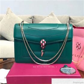 Bvlgari Serpenti Forever Flap Shoulder Bag 27cm Green/Pink (BGJ-9041142)
