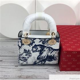 Dior Mini Lady Dior in Toile de Jouy Embroidered Bag Blue 2019 (XYD-9031520)