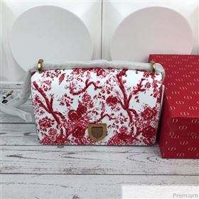 Dior Diorama in Hortensia Flower Embroidered Bag Red 2019 (XYD-9031524)