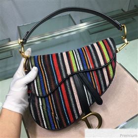 Dior Saddle Bag in Beads Embroidered Stripes 2019 (XYD-9031527)