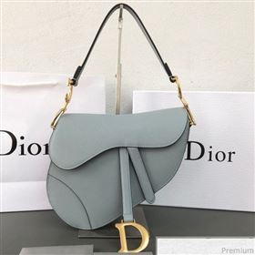 Dior Saddle Bag in Grained Leather Light Blue 2019 (WEIP-9031616)