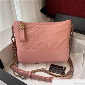 Chanel Gabrielle Hobo Bag in Aged Calfskin A93824 Light Pink 2019 (BLWX-9031419)