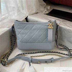 Chanel Gabrielle Small Hobo Bag in Aged Calfskin A91810 Light Blue 2019 (BLWX-9031416)