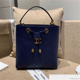 Chanel Drawstring Bucket Top Handle Bag in Grained Calfskin AS0310 Royal Blue 2019 (SSZ-9031429)