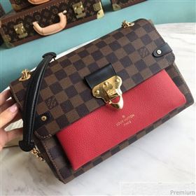 Louis Vuitton Vavin PM Chain Shoulder Bag N40109 Damier Ebene Canvas/Red 2019 (LVSJ-9031441)