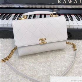 Chanel Grained Calfskin Flap Top Handle Bag AS0305 White 2019 (XXY-9031449)