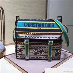 Dior Diorcamp Messenger Bag in Multicolored Embroidered Canvas Blue 2019 (JPH-9031839)