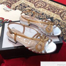 Gucci Metallic Leather Sandal 549645 Gold/Silver 2019 (KL-9031930)