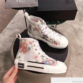 Dior x Kaws Floral High-top Sneakers White/Pink 2019(For Women and Men) (KL-9031940)