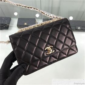 Chanel Metallic Band Lambskin Wallet on Chain WOC Bag Black 2019 (HOT-9031802)