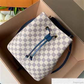 Louis Vuitton Noe Bucket Bag in Damier Azur Canvas N40153 Blue 2019 (KD-9031817)