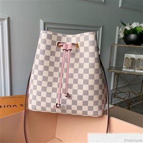 Louis Vuitton Noe Bucket Bag in Damier Azur Canvas N40152 Pink 2019 (KD-9031818)
