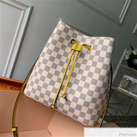 Louis Vuitton Noe Bucket Bag in Damier Azur Canvas N40151 Yellow 2019 (KD-9031819)