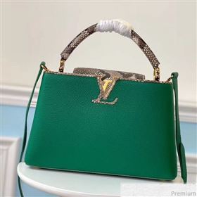 Louis Vuitton Capucines PM Python Top Handle Bag N95384 Green/Grey 2019 (LVSJ-9031826)