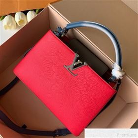 Louis Vuitton Capucines PM Top Handle Bag M52990 Red/Gray/Blue 2019 (FANG-9042321)