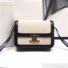 Celine Large Triomphe Bag in Textile and Black Calfskin 2019 (XYD-9042344)