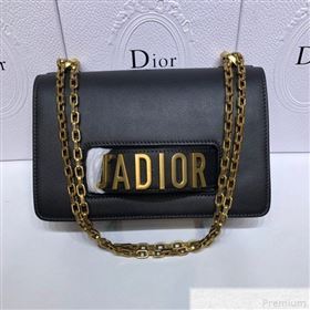 Dior JAdior Grained Leather Flap Chain Bag Black 2019 (XYD-9042345)