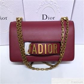 Dior JAdior Grained Leather Flap Chain Bag Red 2019 (XYD-9042346)