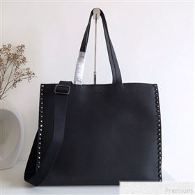 Valentino Rockstud Trimmed Shopper Tote Black 2019 (JJ3-9042411)