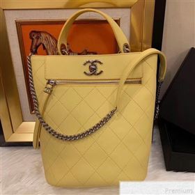 Chanel Calfskin Bucket Bag AS0577 Yellow 2019 (SMJD-9042240)