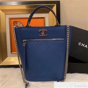 Chanel Calfskin Bucket Bag AS0577 Blue 2019 (SMJD-9042242)