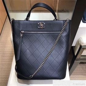 Chanel Large Calfskin Bucket Bag AS0578 Black 2019 (SMJD-9042244)