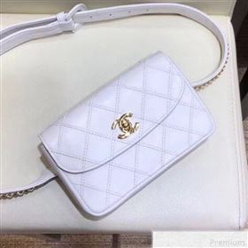 Chanel Lambskin Flap Waist Bag/Belt Bag A88612 White 2019 (SMJD-9042245)