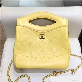 Chanel Lambskin Chanel 31 Mini Shopping Bag AS9196 Yellow 2019 (SMJD-9042249)