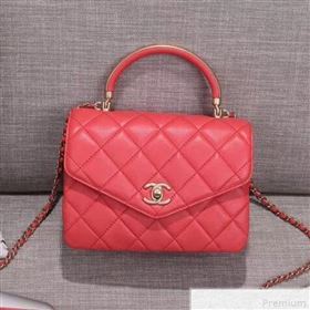 Chanel Small Flap Bag with Top Handle AS0625 Red 2019 (XIN-9042272)