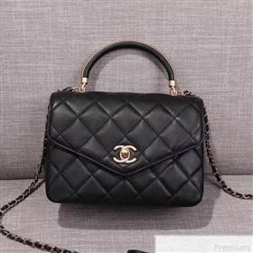 Chanel Small Flap Bag with Top Handle AS0625 Black 2019 (XIN-9042273)