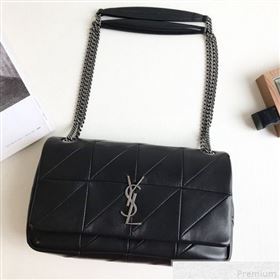 Saint Laurent Medium Jamie Bag in Patchwork Leather 515821 Black/Silver 2018 (KTS-9042421)